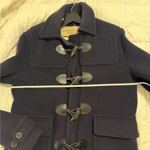 Burberry Men's Dark Blue Toggle Pea Coat